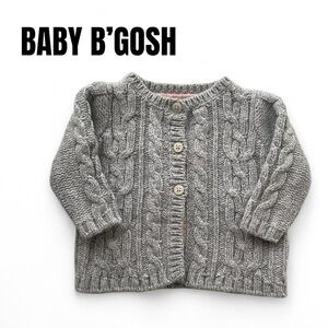 Baby B'Gosh Gray Cable Knit Cardigan 0-3 Months